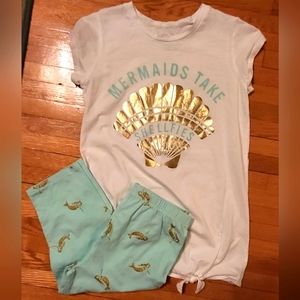 Nwot Mermaid Osh Kosh short set